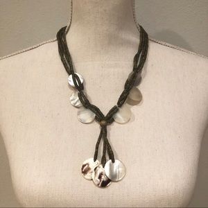 2/$10 Mother of Pearl and Wooden Bead Necklace